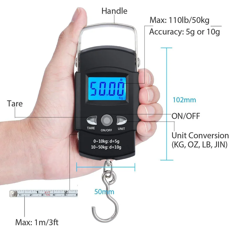 Flysand 110lb/50kg balança ele - Fishing Depth Finder avaliação e preço